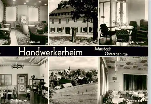 AK / Ansichtskarte  Johnsbach_Osterzgebirge Klubraum Empfangsraum Gastzimmer Panorama Speisesaal