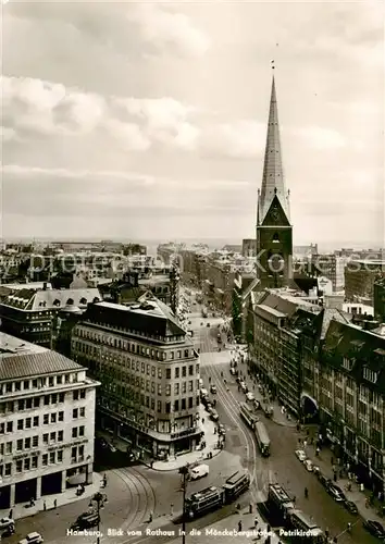 AK / Ansichtskarte  Strassenbahn_Tramway-- Hamburg rathaus Patrikirche