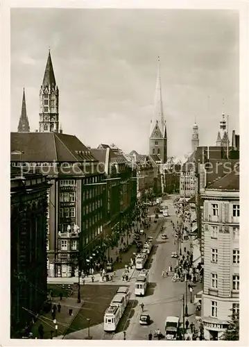 AK / Ansichtskarte  Strassenbahn_Tramway-- Hamburg Moenckebergstrasse