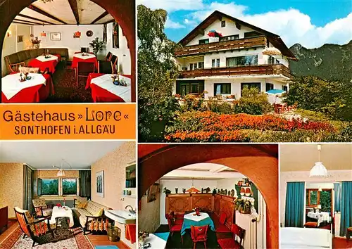 AK / Ansichtskarte  Sonthofen__Oberallgaeu Gaestehaus Lore Gastraeume Zimmer