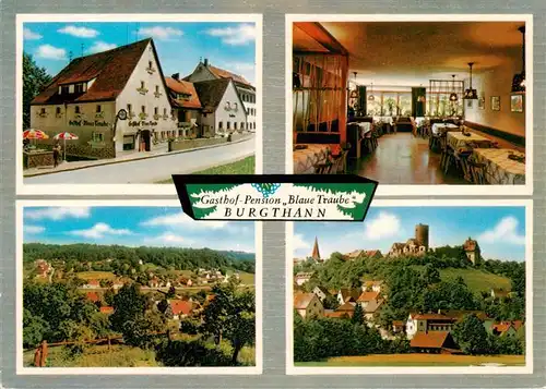 AK / Ansichtskarte  Burgthann Gasthof Pension Blaue Traube Gastraum Panorma Burg