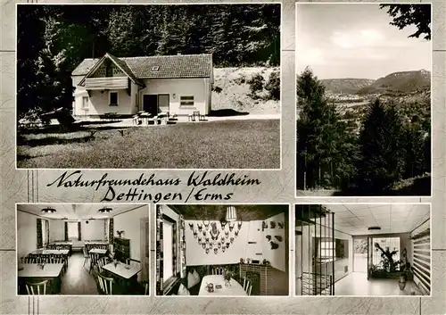 AK / Ansichtskarte  Dettingen_Erms Naturfreundehaus Waldheim Gastraeume Flur Panorama