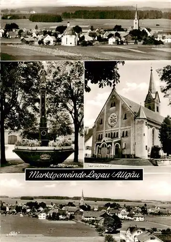 AK / Ansichtskarte  Legau_Bayern Panorama Marienbrunnen Pfarrkirche