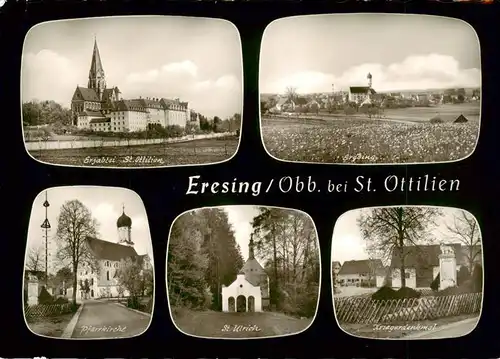 AK / Ansichtskarte 73908627 Eresing Erzabtei Pfarrkirche St Ulrich Eresing Kriegerdenkmal