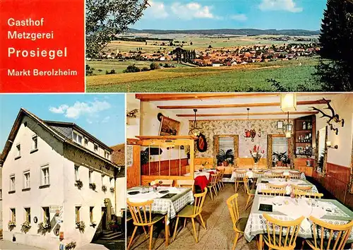 AK / Ansichtskarte  Berolzheim_Markt_Berolzheim Panorama Gasthof Metzgerei Prosiegel Gaststube