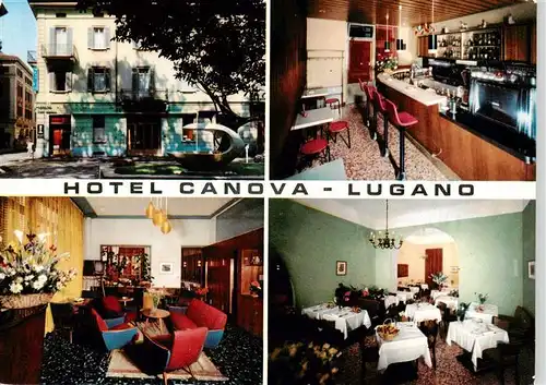 AK / Ansichtskarte  Lugano_Lago_di_Lugano_TI Hotel Canova Gastraeume Bar