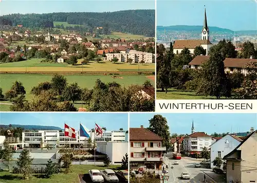 AK / Ansichtskarte  Winterthur__ZH Panorama Kirche Strassenpartie 