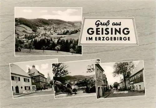 AK / Ansichtskarte  Geising_Erzgebirge Markt und Rathaus Panorama Hauptstrasse