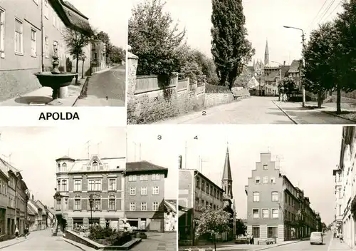 AK / Ansichtskarte  Apolda Brunnen in der Aug Bebel Strasse Jenaer Strasse Alexander Puschkin Platz Bahnhofstrasse