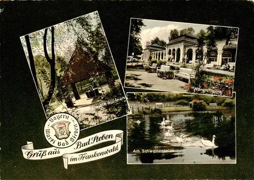 AK / Ansichtskarte  Bad_Steben Wandelhalle Am Schwanenteich Friedrich Zietsch Brunnen