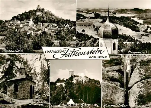 AK / Ansichtskarte  Falkenstein_Bayerischer_Wald Panorama Burgaussicht Klause Burgblick Himmelsleiter