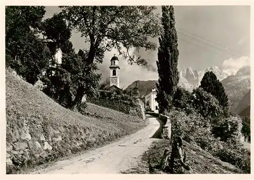 AK / Ansichtskarte  Soglio_GR Dorfeingang Kirche