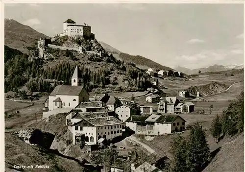 AK / Ansichtskarte  Tarasp Panorama mit Kirche und Schloss