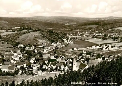 AK / Ansichtskarte 73908810 Allendorf_Sauerland_Sundern Fliegeraufnahme mit Blick zum Sorpesee