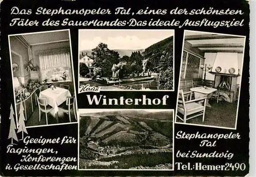 AK / Ansichtskarte  Stephanopel_Hemer Haus Winterhof Gaststube Kaminzimmer Freibad Panorama