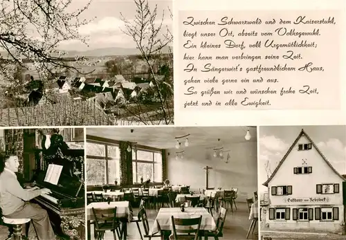 AK / Ansichtskarte  Bottingen_Teningen_BW Panorama Gasthaus zum Rebstock Gaststube Der singende Wirt