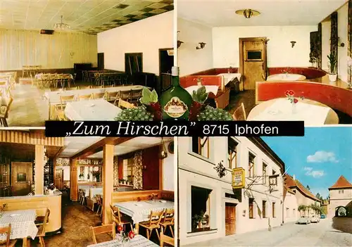 AK / Ansichtskarte  Iphofen Gaststaette und Metzgerei Zum Hirschen Gastraeume 