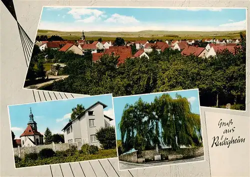 AK / Ansichtskarte  Ruedigheim_Kirchhain Panorama Kirche Alter Baum