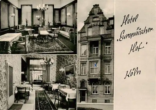 AK / Ansichtskarte  Koeln__Rhein Hotel Europaeischer Hof Gastraeume