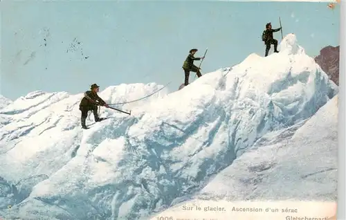 AK / Ansichtskarte  Gebirgsjaeger_Chasseur_Alpins_Mountaineers Sur le glacier Ascencion dun serac