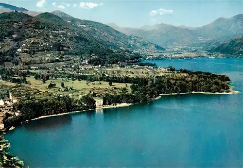 AK / Ansichtskarte  Caslano_TI Lago di Lugano Fliegeraufnahme