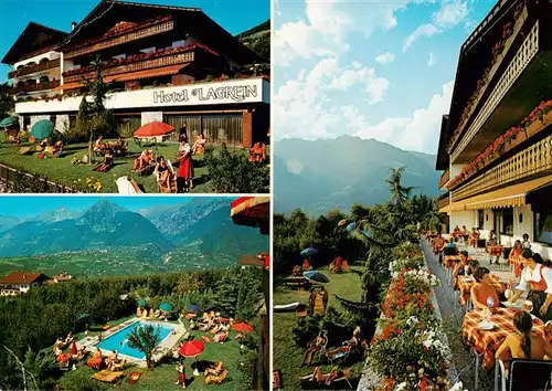 AK / Ansichtskarte 73909019 Schenna_Meran_Trentino_IT Hotel Lagren Terrasse Freibad