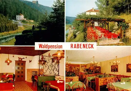 AK / Ansichtskarte 73909027 Waischenfeld Cafe Restaurant Waldpension Rabeneck Gastraeume Terrasse