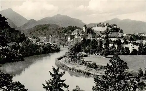 AK / Ansichtskarte  Fuessen_Allgaeu Lechpartie mit Schloss Fuessen