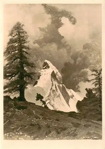 AK / Ansichtskarte  Matterhorn_Mont_Cervin_4478m_VS Kuenstlerkarte