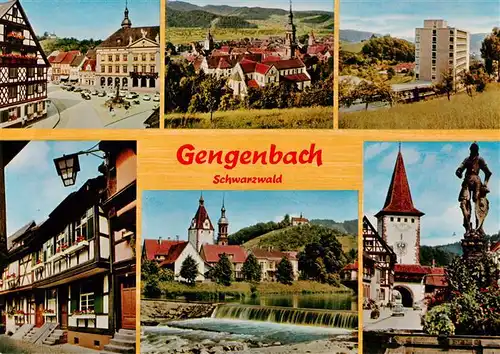 AK / Ansichtskarte 73909043 Gengenbach Marktplatz Ortsansicht Hochhaus Fachwerkhaus Stauwehr Stadttor