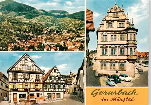 AK / Ansichtskarte  Gernsbach Panorama Fachwerkhaeuser Rathaus