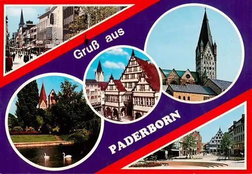 AK / Ansichtskarte 73909077 Paderborn Ortspartien Park Kirche Rathaus