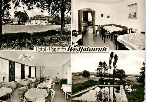 AK / Ansichtskarte 73909128 Kleekamp_Borgholzhausen Hotel Pension Westfalenruh Gastraeume Pool