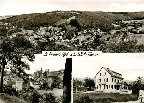 AK / Ansichtskarte  Rod_Weil_Weilrod_Taunus Fliegeraufnahme Ortsansicht Pension Haus Launhardt