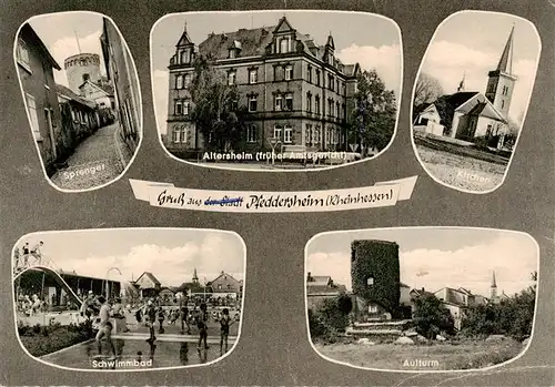 AK / Ansichtskarte 73909170 Pfeddersheim Sprenger Altersheim ehem Amtsgericht Kirchen Schwimmbad Aulturm