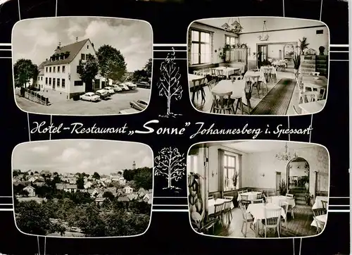 AK / Ansichtskarte 73909189 Johannesberg_Unterfranken Hotel Restaurant Sonne Gastraeume Panorama