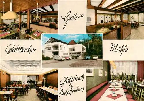 AK / Ansichtskarte  Glattbach_Unterfranken Gasthaus Glattbacher Muehle Gastraeume
