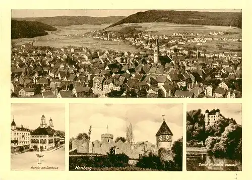 AK / Ansichtskarte  Tuttlingen Fliegeraufnahme Rathaus Hanberg Schloss Muehlheim Donautal