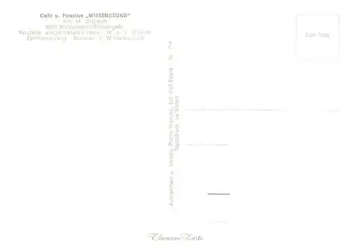 AK / Ansichtskarte  Bischofsgruen Cafe Pension Wiesengrund Gaststube Blick zum Schneeberg