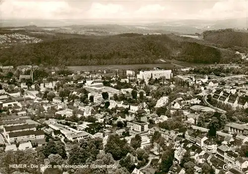 AK / Ansichtskarte 73909235 Hemer Fliegeraufnahme Stadt am Felsenmeer