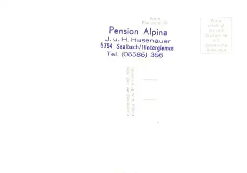 AK / Ansichtskarte  Hinterglemm_Saalbach Pension Alpina