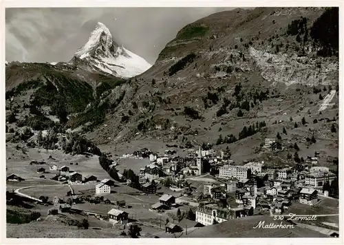 AK / Ansichtskarte  Zermatt_VS Panorama mit Matterhorn