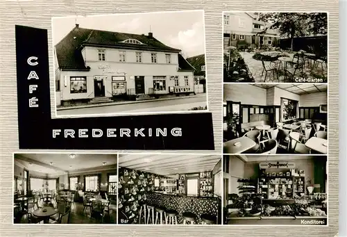 AK / Ansichtskarte 73909260 Stolzenau_Weser Cafe Frederking Garten Gastraeume Bar Konditorei