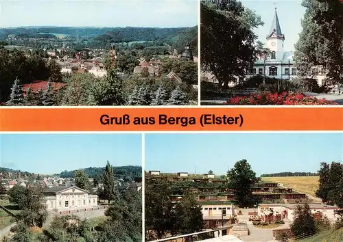 AK / Ansichtskarte 73909282 Berga_Elster Panorama Rathaus Klubhaus der Freundschaft Naherholungszentrum Albersdorf