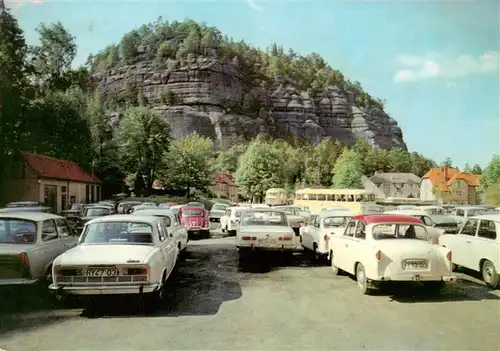 AK / Ansichtskarte  Oybin Zittauer Gebirge Berg Oybin mit Parkplatz