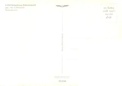 AK / Ansichtskarte  Heiligenkreuz_Stift_Niederoesterreich_AT Zisterzienserstift Fliegeraufnahme