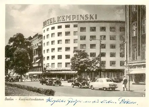 AK / Ansichtskarte 73909352 Berlin Kurfuerstendamm Hotel Kempinski