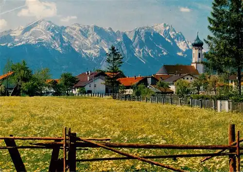 AK / Ansichtskarte  Farchant mit Zugspitzgruppe