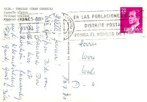 AK / Ansichtskarte  Temisas_Gran_Canaria_ES Caserio tipico 