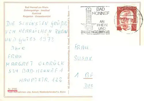 AK / Ansichtskarte  Bad_Honnef Siebengebirge Inselbad Kurklink Kurgarten Gesamtansicht